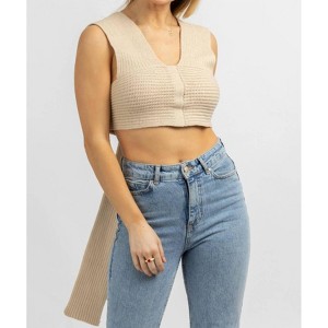 Women's KNIT SELF WRAP CROP TOP - MABLE - 1 of 4