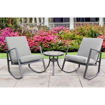 3pc Aurora Cushion Seating Set - Gray - Apollo Outdoor