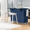 Coolbibila-53'' Kitchen Island With Drop Leaf, Kitchen Storage Cart With Spice Rack, Towel Rack And 2 Drawers, Rolling Kitchen Island On Wheels - 2 of 4