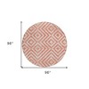 Salmon And Ivory Geometric Washable Indoor Outdoor Area Rug - 3 of 4