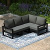 WestinTrends Montara Outdoor 4-Piece HDPE L-Shaped Modular Patio Sofa Furniture Set - 2 of 4