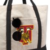 Tuskegee University Primary Logo Canvas Tote Bag With External Pocket, Reusable Shoulder Bag for Shopping, School, Beach, Black - 2 of 4