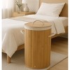 Home Mart Goods Natural Bamboo Foldable Laundry Basket Hamper - 2 of 3