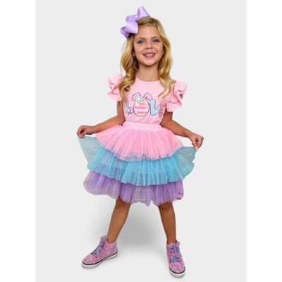 Love Easter Egg Top and Tutu Skirt Set Mia Belle Girls