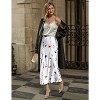 Women's High Waist Satin Midi Skirt - Elegant A-Line Silky Skirt Dh590 - 2 of 4