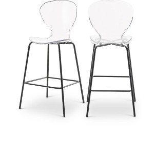 Meridian Furniture,Clarion Matte Black Stool, Set of 2 - 1 of 4