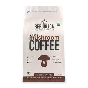 La Republica Bestselling Ground Mushroom Coffee with 7 Super Food Mushrooms, Certified Organic & Fair Trade Arabica Coffee - Medium Roast, 60 Servings - 1 of 4