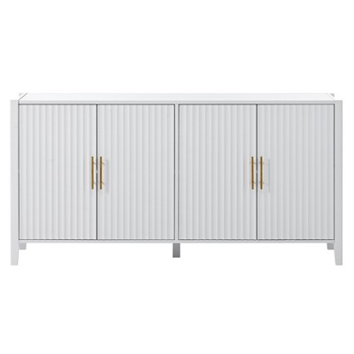 Vynxaria U-Style Accent Storage Cabinet with Metal Handles for Hallway, Entryway, and Living Room.