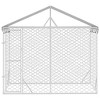 Outdoor Dog Kennel Silver Galvanized steel, polyethylene Large vidaXL - 3 of 4