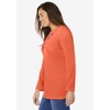 Woman Within Women's Plus Size Embroidered Thermal Henley Tee - 4 of 4