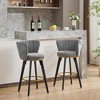 QingMoon 360° Swivel Bar Stools Set of 2, 26" Mid-Century Modern Barstools, Velvet Counter Height Chairs for Kitchen Island, Home Pub - 2 of 4