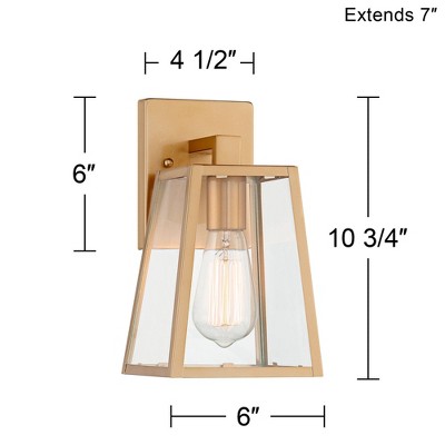 Arrington 10" High Soft Gold Industrial Outdoor Wall Light