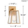 John Timberland Arrington 10 3/4" High Farmhouse Rustic Outdoor Wall Light Fixture Mount Porch House Edison Bulb Soft Gold Finish Metal Glass Shade - 4 of 4