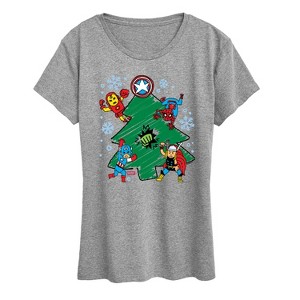 Women's - Marvel - Xmas Sketch Short Sleeve Graphic T-Shirt - 1 of 4