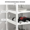 30" MDF Rolling Kitchen Island Cart with Wine Rack, Stemware Holder, Drawer and Storage Cabinet for Kitchen or Dining Room - 4 of 4