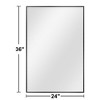 2 Pieces 36 In.H x 24 In.W Aluminum Alloy Fine Edged Right Angled Arch Black Hanging Mirror Frame Wall Mirror - 4 of 4
