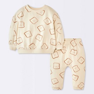 Baby Boys' 2pc Toast Graphic Modal French Terry Sweatshirt and