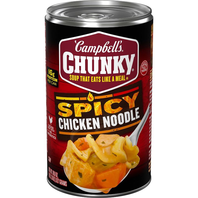 Campbells Chunky Spicy Chicken Noodle Soup - 18.6oz, 1 of 16