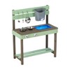 TopComfy Wooden Outdoor Mud Kitchen Playset with Water Play Cooking Toys and Storage for Kids 3+ Years Imaginative Play, Green, 33.86"*13.19"*5.12" - 2 of 4