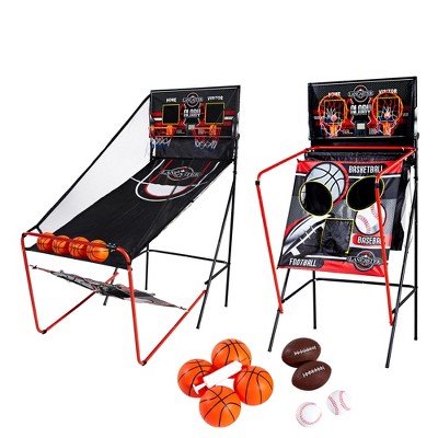 Lancaster 2 Player Electronic Arcade 3 in 1 Basketball, Football, Baseball Home Family Rec Room Game with LED Scorekeeper