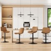 Sapphtopaz Industrial Rustic Bar Stools Set of 2, PU Leather Swivel Adjustable Bar Stools with Back Support for Kitchen Island - 4 of 4