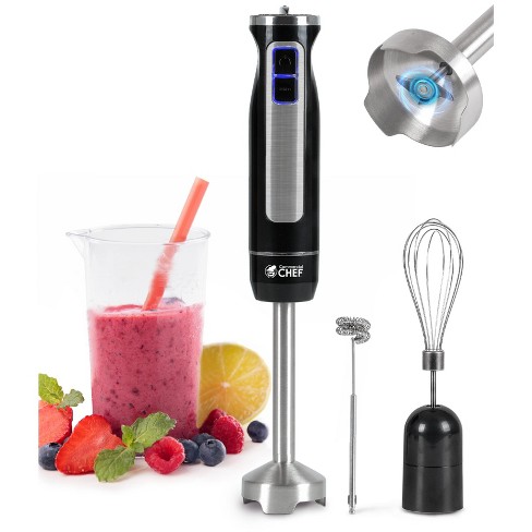 COMMERCIAL CHEF Immersion Multi-Purpose Hand Blender with 8 Speeds 500W,  Black