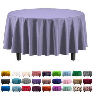Crown Display Disposable Plastic Tablecloth 84 In Round- 12 Pack - 1 of 4