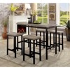 NicBex 47.25" Dining Table Set for 4 Counter Height Table Set Metal Construction PVC Plastic Top Table with 4 Stools - 4 of 4