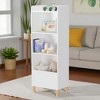 Mshliw 4-Tier Kids Bookcase, Wooden Children’s Bookshelf and Toy Storage Organizer with Pine Legs for Nursery, Playroom, or Bedroom - 3 of 4