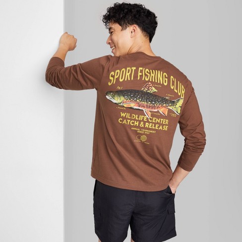 Men's Regular Fit Crewneck Long Sleeve T-shirt - Original Use™ Brown Xl :  Target