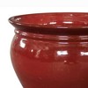 Southern Patio Wisteria 8 Inch Round Ceramic Indoor or Outdoor Garden Planter Pot with Saucer for Flowers and Plants, Red (2 Pack) - image 3 of 4