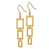 Chisel Stainless Steel Polished Yellow IP-plated Squares Dangle Earrings Shepherd Hook - 4 of 4