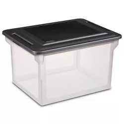 Sterilite 18.5"x14" Plastic File Box Clear/Black