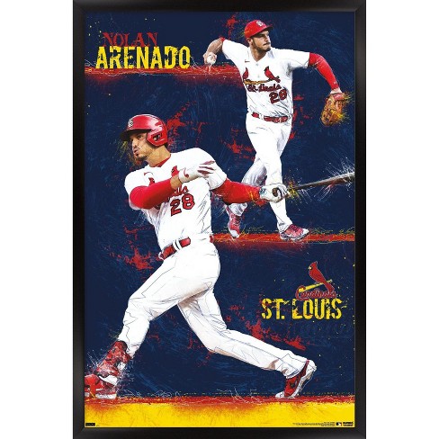 Trends International MLB St. Louis Cardinals - Nolan Arenado 22 Framed Wall  Poster Prints Black Framed Version 22.375 x 34