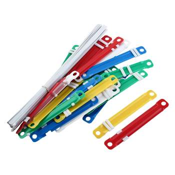 Unique Bargains Plastic 2-Hole Paper File Document Binding Fasteners Colorful 25 Pcs