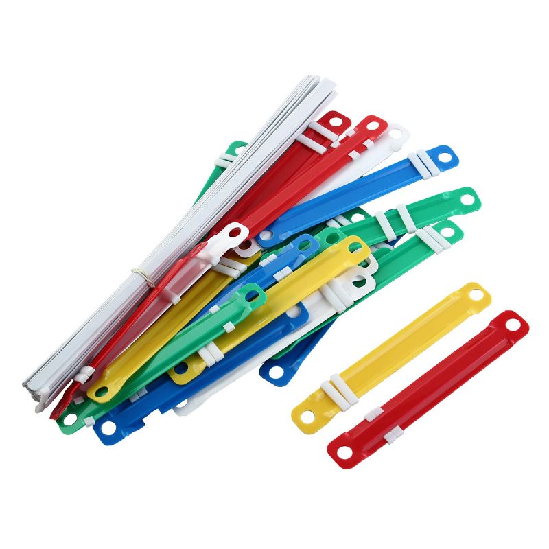 Unique Bargains Plastic 2-Hole Paper File Document Binding Fasteners Colorful 25 Pcs, 1 of 4