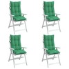 vidaXL Highback Chair Cushions 4 pcs Green Oxford Fabric - 4 of 4
