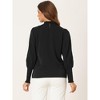 Allegra K Women's Long Sleeve Mock Neck Pleated Solid Chiffon Work Shirt - 4 of 4