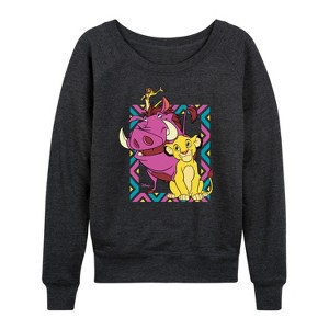 Women's - Disney - The Lion King Lightweight French Terry Wide Neck Long Sleeve Shirt - 1 of 4