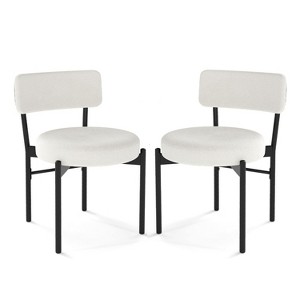 ADILE Modern Dining Chairs, Armless Side Chairs w/Curved Backrest, Set of 2, White - 1 of 3