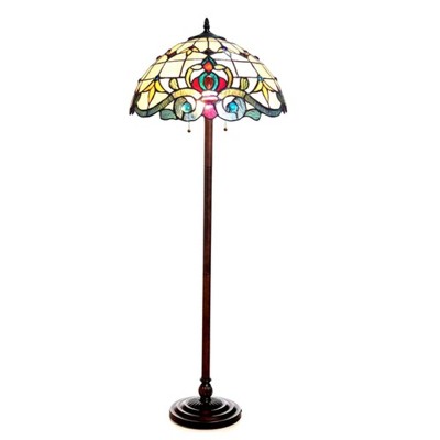 Chloe Lighting Margot Tiffany-style 2 Light Victorian Floor Lamp 18" Shade