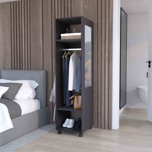 CAVINAS Tall Wardrobe Closet,Bedroom Storage Armoire with Mirror,2 Shelves,Dedicated Clothing Rod,Wardrobe Cabinet for Bedrooms,Dressing Room - 1 of 4