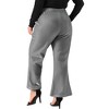 Agnes Orinda Women's Plus Size Party Metallic Sparkly Elastic Waist Wide Leg Flare Palazzo Pants with Pockets - 4 of 4