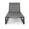 DSVIMOY Outdoor Chaise Lounge with 5-Level Adjustable for Patio, Poolside, Black&Grey, 77"*26.5"*10.5" - 4 of 4