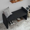 XIYUYEU 44.48" End of Bed Bench, Linen Fabric Storage Ottoman, for Bed End, Living Room, Entrance, Black - 3 of 4