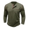 Men's Henley Shirt Long Sleeve Casual Button Down Placket Top Comfortable Cotton Blend T Shirt - 2 of 4