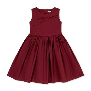 Hope & Henry Girls' Asymmetrical Bow Sateen Party Dress, Kids - 1 of 4