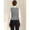 Allegra K Women's Vintage Peplum Hem Button Racerback Dressy Waistcoat Vest - 4 of 4