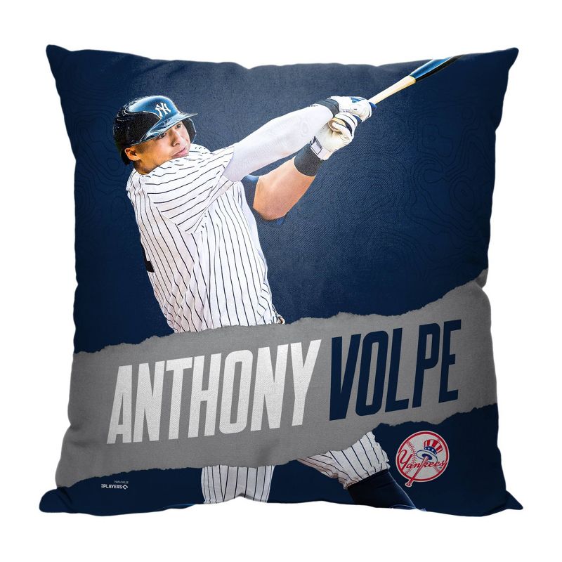 18&#34;x18&#34; MLB New York Yankees 23 Anthony Volpe Player Printed Throw Decorative Pillow, 1 of 6