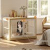 48in Large Dog Crate Furniture – Solid Wood Indoor Dog Kennel With 4 Silent Escape-proof Doors, End Table Style Decorative Crate - 3 of 4